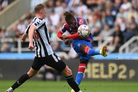Crystal Palace star Wilfried Zaha shoots at goal in his side’s goalless draw at Newcastle United (Photo by Stu Forster/Getty Images)