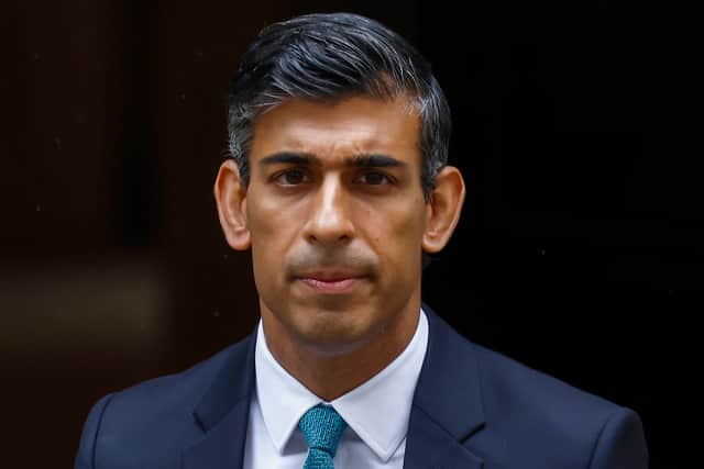 Prime Minister Rishi Sunak leaves 10 Downing Street for his first Prime Minister's Questions on October 26, 2022 in London, England. It was Mr Sunak's first Prime Minister's Questions since taking office yesterday, following the resignation of Liz Truss. (Photo by Jeff J Mitchell/Getty Images)