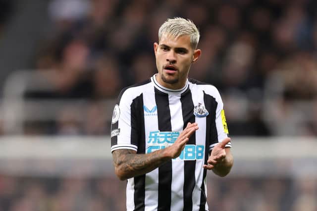 Newcastle United midfielder Bruno Guimaraes. Photo by George Wood/Getty Images)