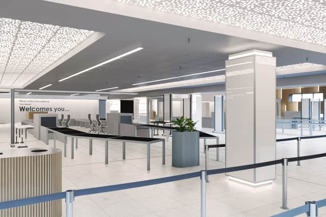 An image of how the security will look after the works (Image: Newcastle Airport)