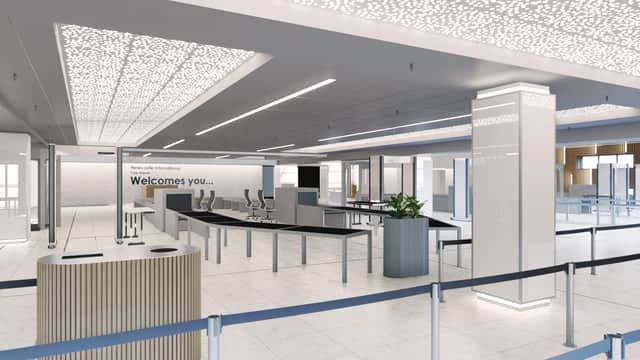 An image of how the security will look after the works (Image: Newcastle Airport)
