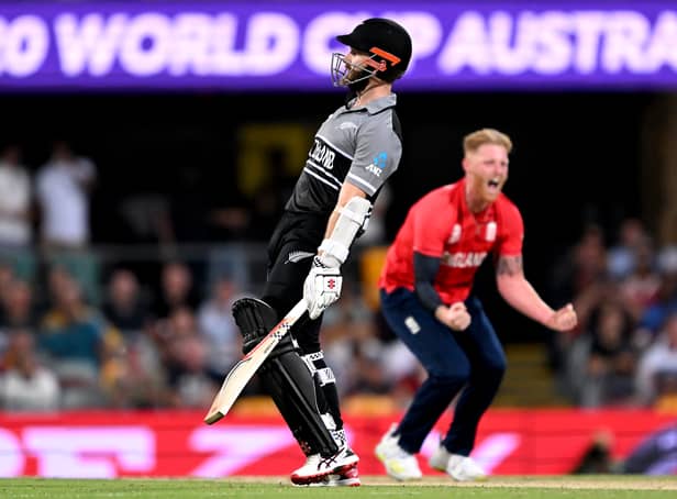 <p>Ben Stokes picked up the wicket of Kane Williamson</p>