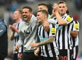 Newcastle United assistant coach Jason Tindall and right-back Kieran Trippier. (Photo by Stu Forster/Getty Images)