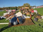 Pile of rubbish dumped on land off Wallington Drive in South West Denton.