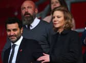 Newcastle United co-owners Amanda Staveley and Mehrdad Ghodoussi look on from the stands prior to the Premier League match between Southampton FC and Newcastle United at Friends Provident St. Mary’s Stadium on November 06, 2022 in Southampton, England. 
