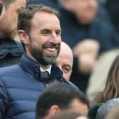 England manager Gareth Southgate watches Newcastle United’s 4-0 win over Aston Villa. (Photo by LINDSEY PARNABY/AFP via Getty Images)