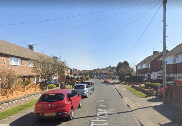 Two men were arrested after reportedly trying car doors in the Thorntree Avenue area 