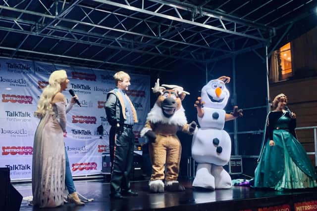 Characters from Frozen performed at the event