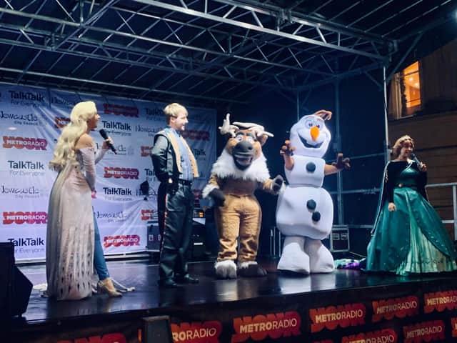 Characters from Frozen performed at the event