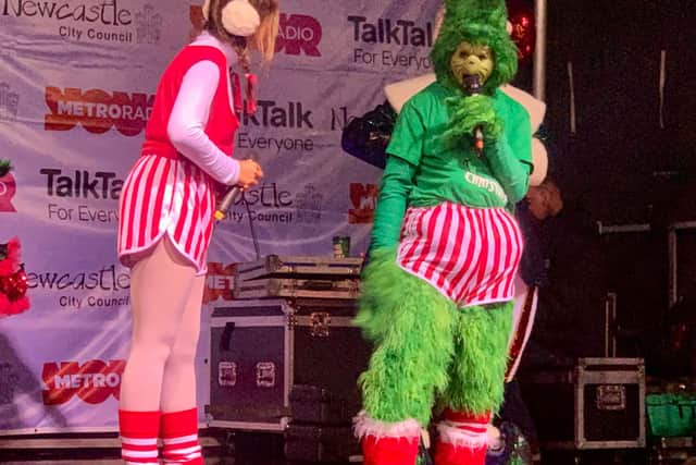 The Grinch at the Newcastle Christmas Lights Switch On