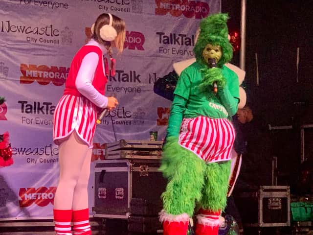 The Grinch at the Newcastle Christmas Lights Switch On