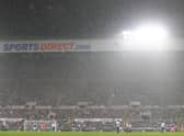 Torrential rain fall during the Barclays Premier League match between Newcastle United and Aston Villa at St James' Park on December 19, 2015