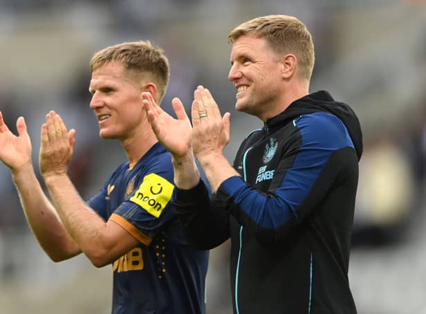<p>Newcastle United head coach Eddie Howe and winger Matt Ritchie. (Photo by Stu Forster/Getty Images)</p>