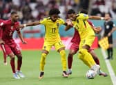 Reported Newcastle United target Gonzalo Plata in action for Ecuador in their 2-0 win over World Cup hosts Qatar (Photo by KARIM JAAFAR / AFP)