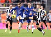 Christian Pulisic battles for possession with Kieran Trippier during the Premier League match between Newcastle United and Chelsea  (Photo by George Wood/Getty Images)