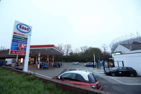 Esso garage and spar shop on Barrack Road near St James’ Park.