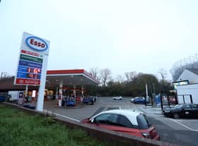 Esso garage and spar shop on Barrack Road near St James’ Park.