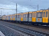 The first of the Tyne and Wear Metro\'s new Metro fleet on a test track in Velim, Czech Republic. Photo: Nexus/Stadler. Free to reuse for all LDR partners.
