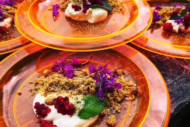 Foraged pud gathered from nature by Jim Parums and his family.