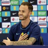 Leicester City and England midfielder James Maddison. (Photo by Lars Baron/Getty Images)