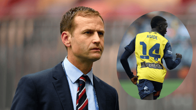 Newcastle United sporting director Dan Ashworth, and incoming young forward Garang Kuol. (Image credit: Getty Images)