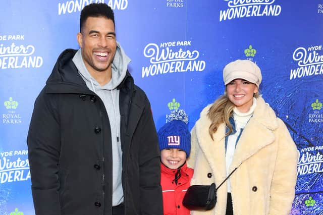 Jason Bell, his daughter Anaiya Bell and Nadine Coyle attend the VIP Preview evening of Hyde Park Winter Wonderland at Hyde Park on November 18, 2021 in London, England. (Photo by Joe Maher/Getty Images)