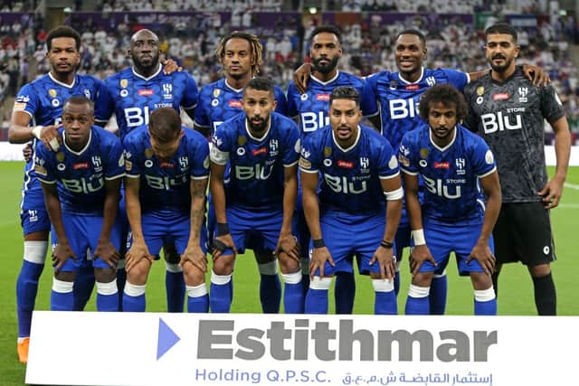 Newcastle United face Saudi Pro League champions Al-Hilal.  (Photo by MUSTAFA ABUMUNES/AFP via Getty Images)