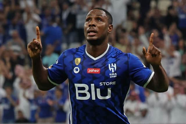 Former Watford and Manchester United striker Odion Ighalo. (Photo by KARIM JAAFAR/AFP via Getty Images)