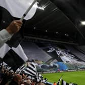 A general view as fans form a TIFO prior to kick off of the Premier League match between Newcastle United and Everton (Photo by George Wood/Getty Images)