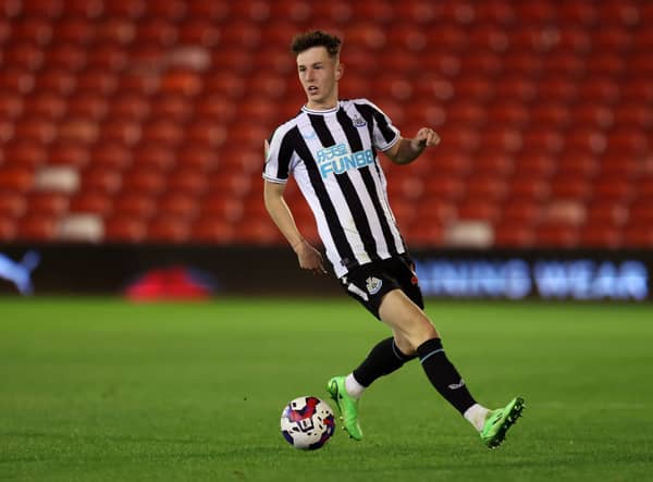 Newcastle United midfielder Joe White. (Photo by George Wood/Getty Images)