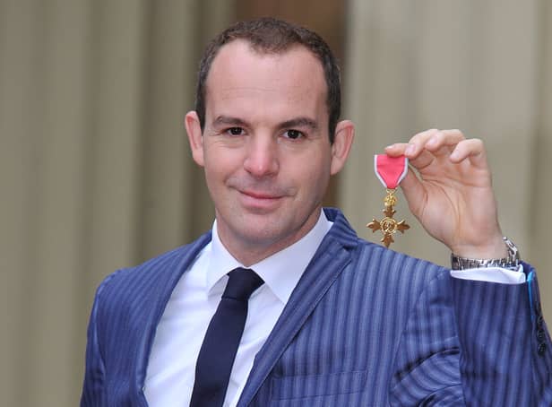 <p> Martin Lewis with his Order of the British Empire (Getty Images)</p>