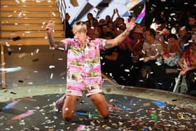 BOREHAMWOOD, ENGLAND - AUGUST 26:  Stephen Bear wins Celebrity Big Brother at Elstree Studios on August 26, 2016 in Borehamwood, England.  (Photo by Jeff Spicer/Getty Images)