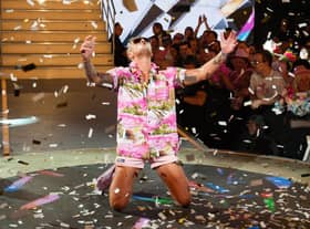 BOREHAMWOOD, ENGLAND - AUGUST 26:  Stephen Bear wins Celebrity Big Brother at Elstree Studios on August 26, 2016 in Borehamwood, England.  (Photo by Jeff Spicer/Getty Images)