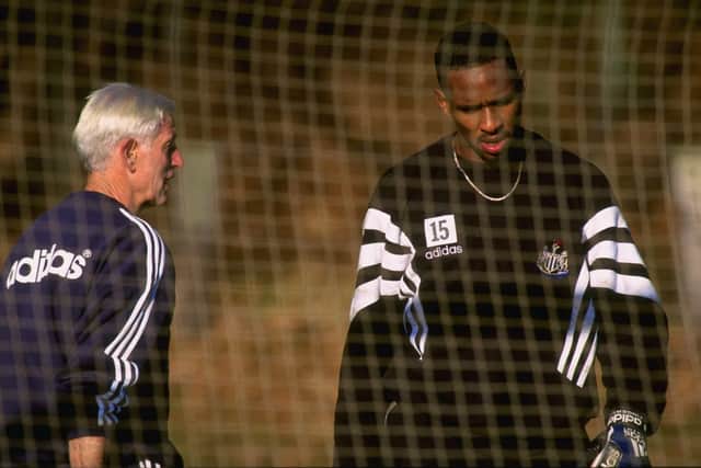Shaka Hislop in training during his time at Newcastle United (Photo: Stu Forster /Allsport)