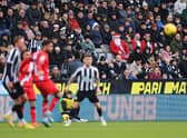 Fans dressed as Santa Claus are seen watching on from the stands during the friendly match between Newcastle United and Rayo Vallecano (Photo by Stu Forster/Getty Images)