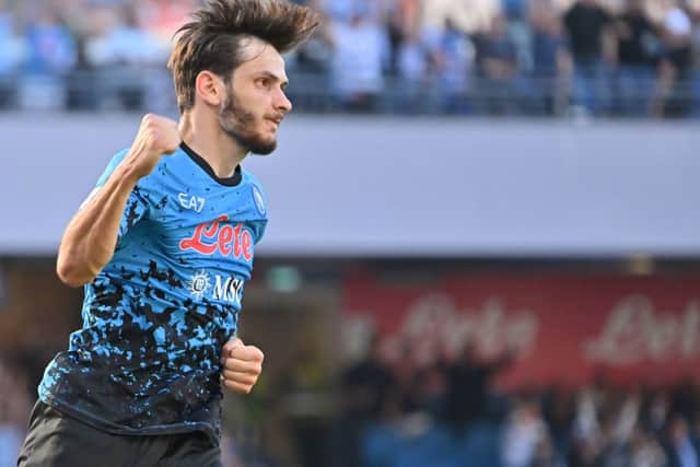Newcastle United are reportedly interested in Napoli star Khvicha Kvaratskhelia. (Photo by ALBERTO PIZZOLI/AFP via Getty Images)