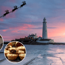 Father Christmas might be a little over the limit as he flies over the North East this evening.