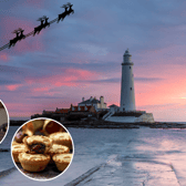 Father Christmas might be a little over the limit as he flies over the North East this evening.