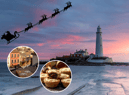 Father Christmas might be a little over the limit as he flies over the North East this evening.