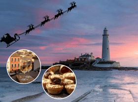 Father Christmas might be a little over the limit as he flies over the North East this evening.