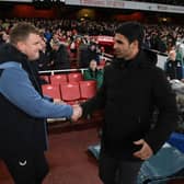 Newcastle United head coach Eddie Howe (left) and Arsenal boss Mikel Arteta (right). 
