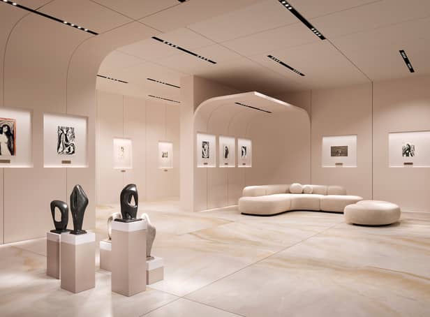 Art gallery pictured in the $40 million luxury underground bunker.