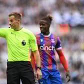 Referee Michael Salisbury makes a decision during the Premier League match between Newcastle United and Crystal Palace in September 2022 (Photo by Stu Forster/Getty Images)