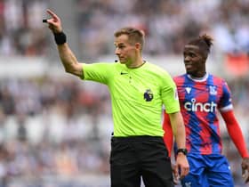 Referee Michael Salisbury makes a decision during the Premier League match between Newcastle United and Crystal Palace in September 2022 (Photo by Stu Forster/Getty Images)