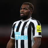 Allan Saint-Maximin of Newcastle United looks on during the Premier League match between Arsenal FC and Newcastle United at Emirates Stadium on January 03, 2023 in London, England.