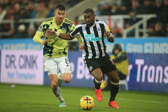 Newcastle United star Allan Saint-Maximin. (Photo by LINDSEY PARNABY/AFP via Getty Images)