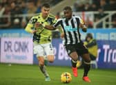 Newcastle United star Allan Saint-Maximin. (Photo by LINDSEY PARNABY/AFP via Getty Images)