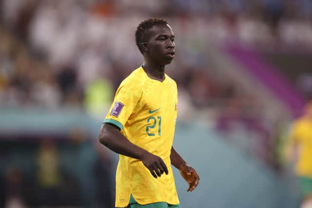 Newcastle United winger Garang Kuol. Photo by Robert Cianflone/Getty Images for Football Australia)