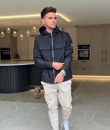 Gaz Beadle-McVey with one of his dogs
