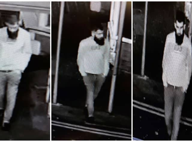 Officers have released these CCTV  images of a man they would like to trace.